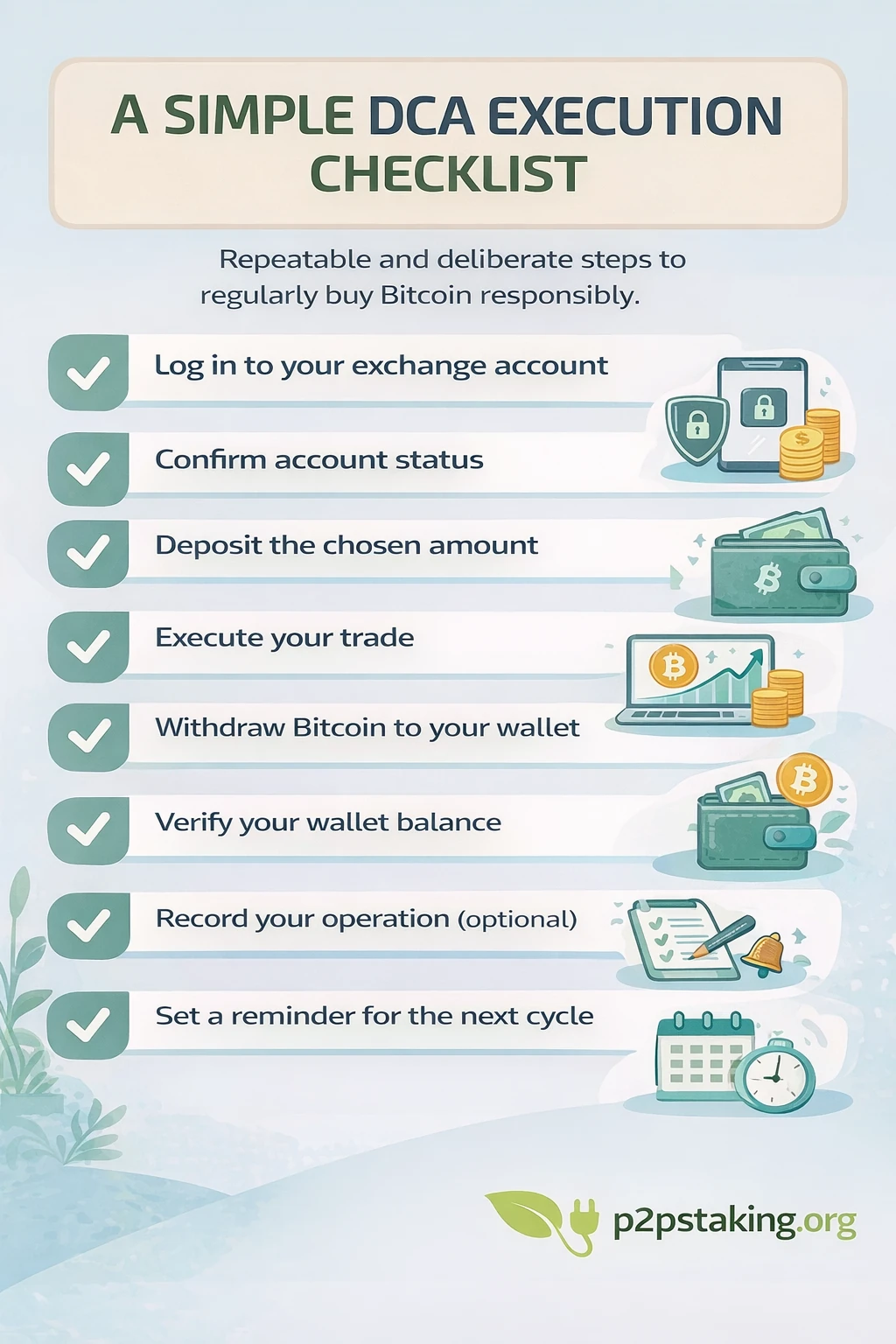 DCA bitcoin execution checklist